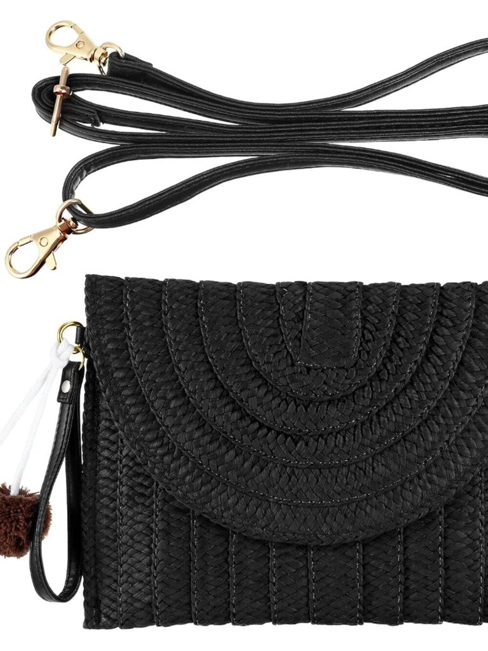 Straw Purses for Women Straw Clutch Crossbody Bag Summer Beach Shoulder Bag Wove